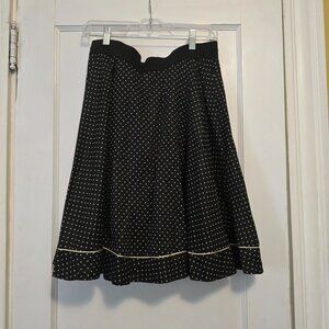Anthropologie Tiny brand black and white polka-dot a-line skirt, size S